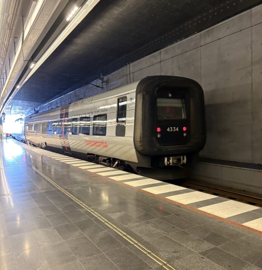 デンマークからスウェーデンを繋ぐ電車。コペンハーゲンの空港から直接マルメまで約30分で快適に行けます。