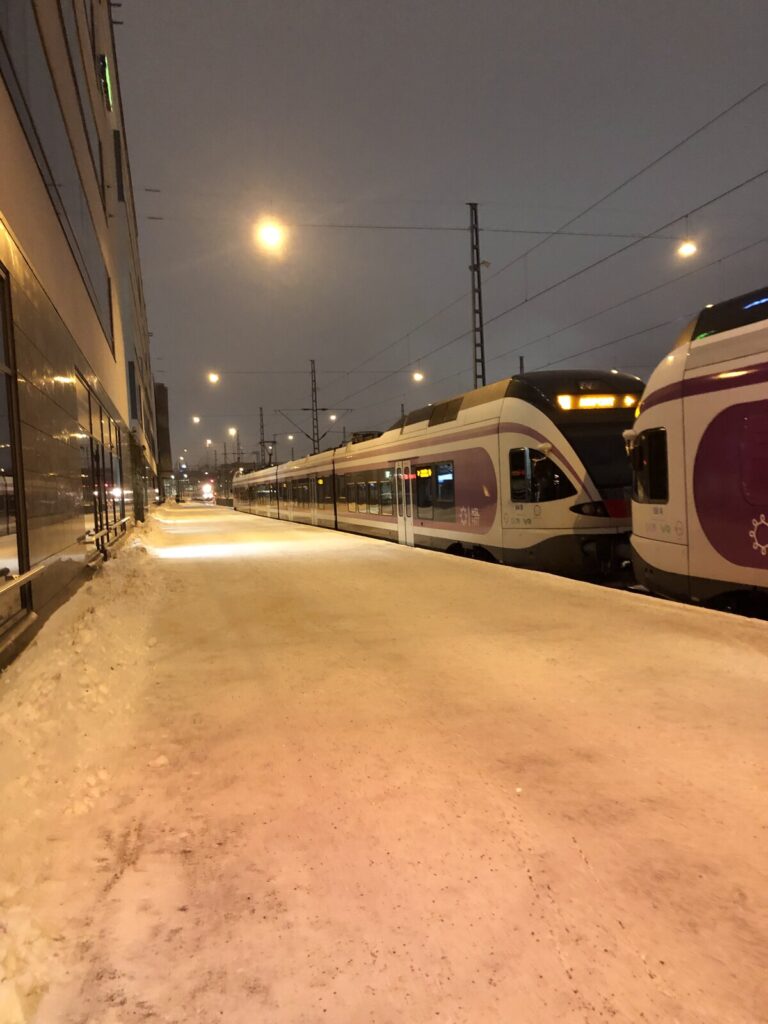 空港から市内行きの列車